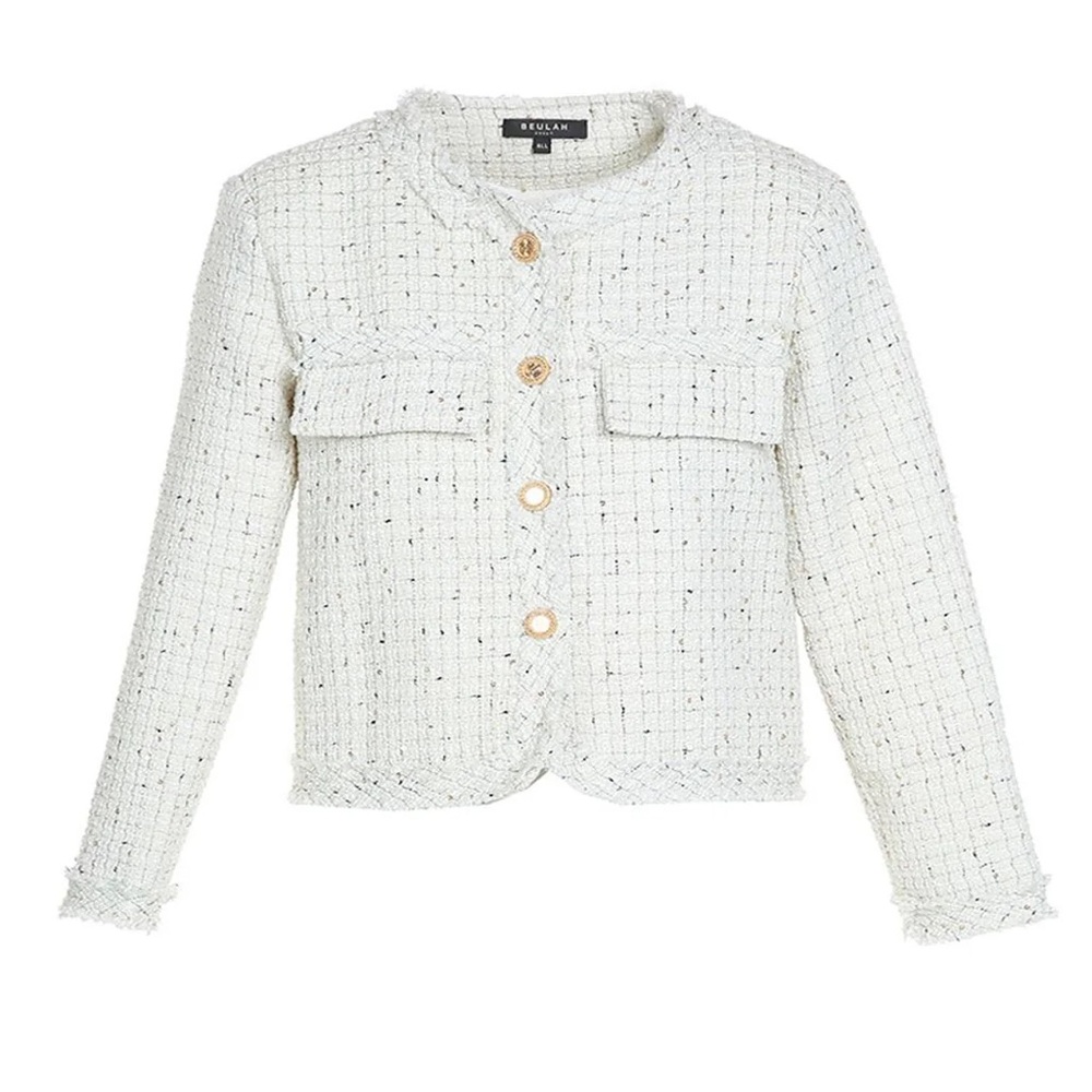 BEULAH sequin and tweed cropped jacket size s
